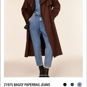 Zara baggy paper bag jeans